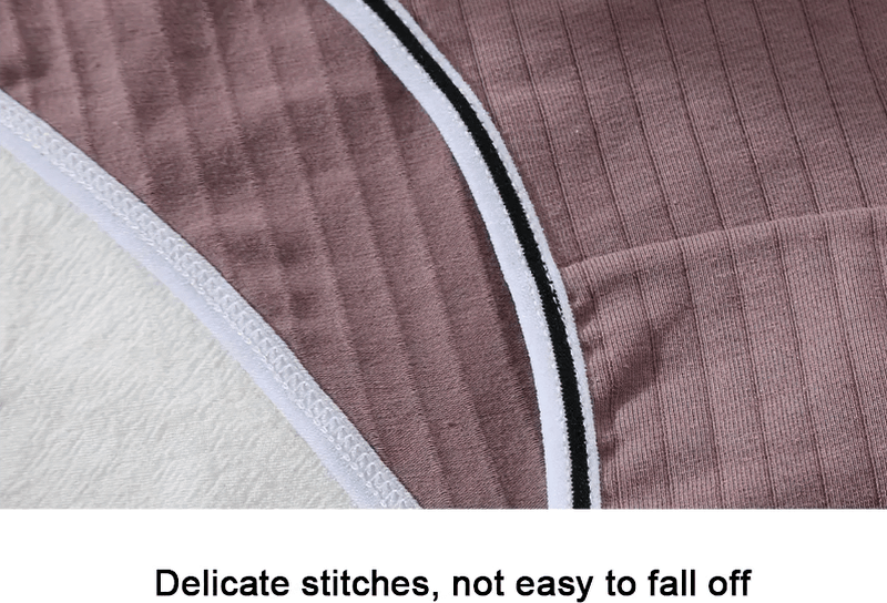 Close-up of Women's Soft Low Waist Cotton Panties showing delicate stitching and solid pattern in purple with white trim.